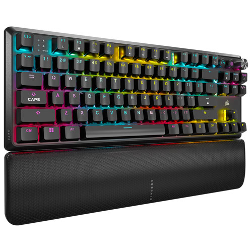 Clavier de jeu mécanique sans pavé numérique rétroéclairé sans fil à touches mécaniques linéaires Red K70 CORE de Corsair - Noir - Exclusivité Best