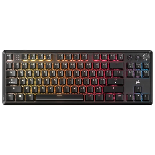 Clavier de jeu mécanique sans pavé numérique rétroéclairé sans fil à touches mécaniques linéaires Red K70 CORE de Corsair - Noir - Exclusivité Best
