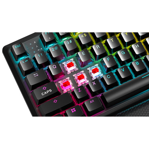 Clavier de jeu mécanique sans pavé numérique rétroéclairé sans fil à touches mécaniques linéaires Red K70 CORE de Corsair - Noir - Exclusivité Best