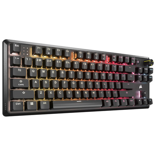 Clavier de jeu sans pavé numérique avec fil rétroéclairé à commutateurs mécaniques linéaires Red K70 CORE de Corsair - Noir