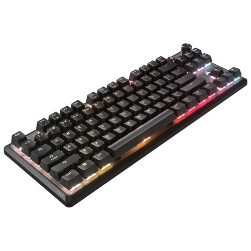 Clavier de jeu sans pavé numérique avec fil rétroéclairé à commutateurs mécaniques linéaires Red K70 CORE de Corsair - Noir