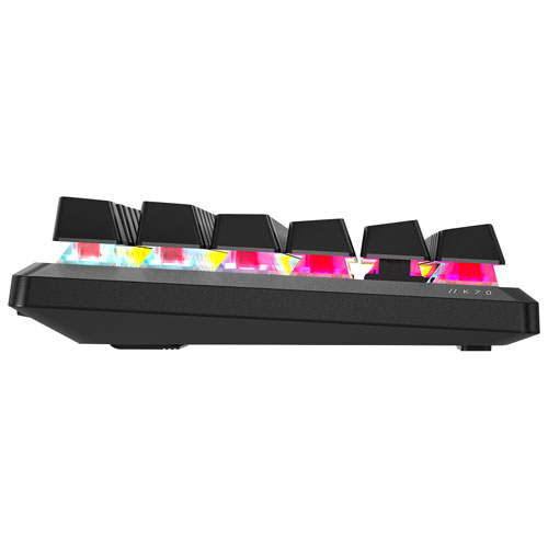 Clavier de jeu sans pavé numérique avec fil rétroéclairé à commutateurs mécaniques linéaires Red K70 CORE de Corsair - Noir