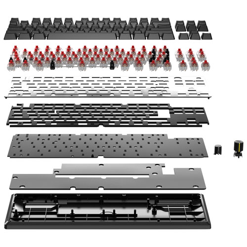 Clavier de jeu sans pavé numérique avec fil rétroéclairé à commutateurs mécaniques linéaires Red K70 CORE de Corsair - Noir