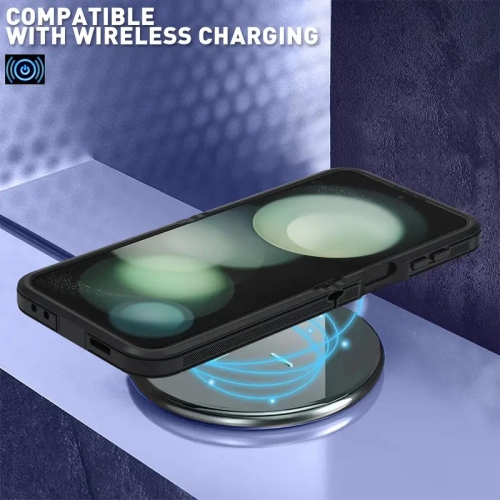 [CS] Triple 3 Layers Shockproof Heavy Duty Defender Hard Case for Samsung Galaxy Z Flip 6, Black