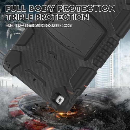 [CS] Shockproof Heavy Duty Rugged Defender Case Kickstand Cover for iPad Air 11" 2024, Black