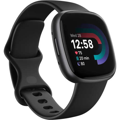 Remis à neuf - montre intelligente de mise en forme Versa 4 de Fitbit pour hommes et femmes avec préparation quotidienne, GPS, fréquence cardiaque