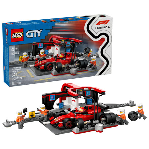 LEGO City : L'arrêt au stand et les mécaniciens de F1 avec la voiture Ferrari - 322 pièces