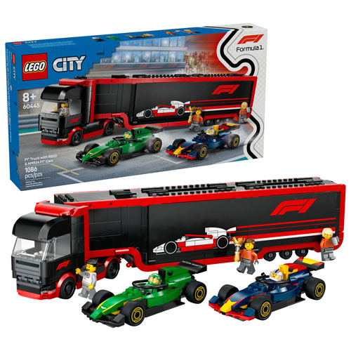 LEGO City : Le camion de F1 avec les voitures de F1 RB20 et AMR24 - 1086 pièces