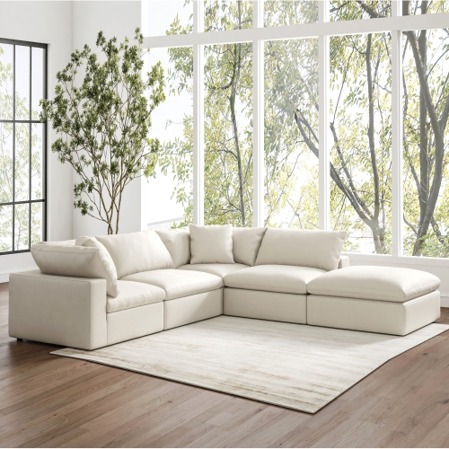 Valencia – sofa modulaire en tissu Ophelia, 5 places, modulaire droit, beige