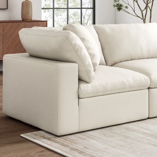 Valencia – sofa modulaire en tissu Ophelia, 5 places, modulaire droit, beige