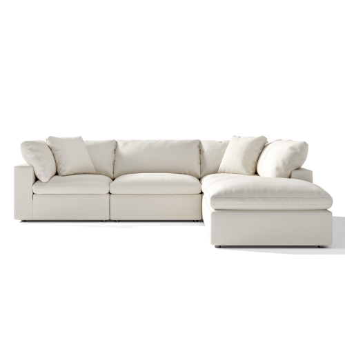 Valencia – sofa modulaire en tissu Ophelia, 5 places, modulaire droit, beige