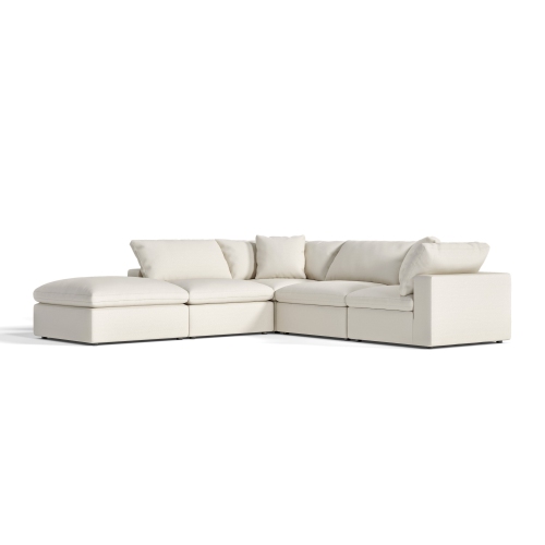 Image 1 of 10.. Valencia Ophelia Fabric Modular Sectional Sofa, 5 Seaters Left Sectional, Beige