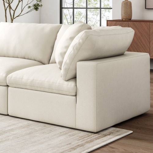 Valencia Ophelia Fabric Modular Sectional Sofa, 5 Seaters Left Sectional, Beige