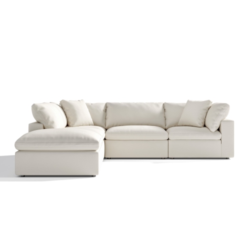 Valencia Ophelia Fabric Modular Sectional Sofa, 5 Seaters Left Sectional, Beige