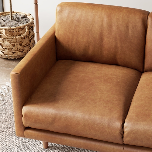Valencia Toulon Leather Three Seats Sofa, Cognac