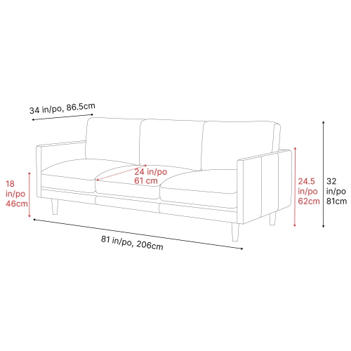 Valencia Toulon Leather Three Seats Sofa, Cognac