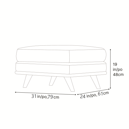 Valencia Artisan Top Grain Leather Ottoman, Black