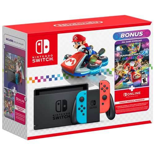 Nintendo Switch Mario Kart 8 Deluxe Bundle with 12-Month Online Individual Membership