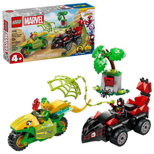 LEGO Marvel: Spin and Electric Dinosaur Vehicle Chase - 124 Pieces