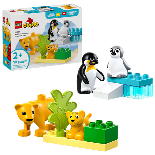 LEGO DUPLO : Familles d'animaux sauvages : Pingouins et lions - 10 pièces