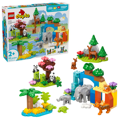 LEGO DUPLO : Familles d'animaux sauvages 3-en-1 - 92 pièces