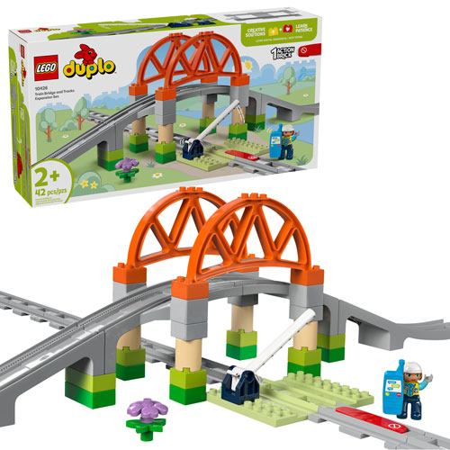 LEGO Duplo: Train Bridge and Tracks Expansion Set - 42 Pieces