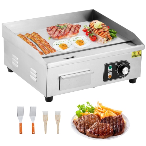 Acekool 22" Commercial Electric Flat Top Griddle, 1600W Countertop Non-Stick Teppanyaki Grill with Temperature Control