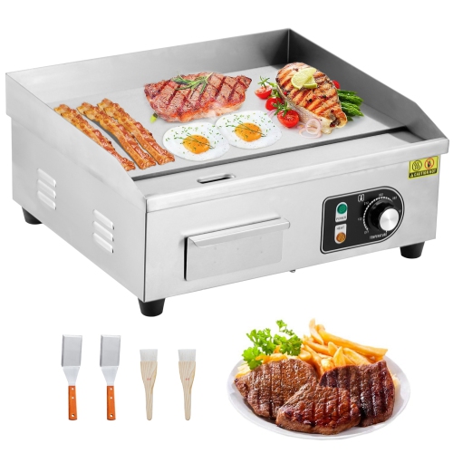 ACEKOOL  18" Commercial Electric Flat Top Griddle, 1600W Countertop Non-Stick Teppanyaki Grill With Temperature Control