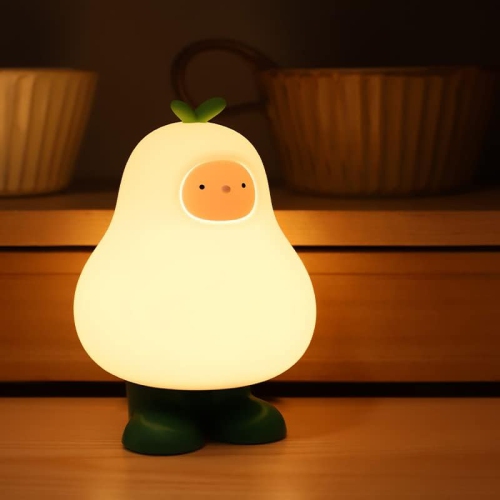 YOULIGHTS  Led Night Light for Kids, Led Squishy Nursery Lamp, Silicon Dimmable Night Light for Breastfeeding Cute Pear Bedside Lamp Rechargeable \w