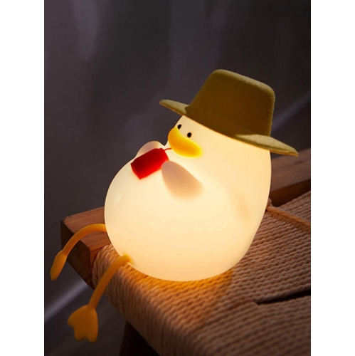 Cute Duck Night Light, Cute Duck Lamp for Kids, Cute Duck Light Silicone Night Light, 30 Minutes Timer & Tap Control Night Light for Kids Room Decor
