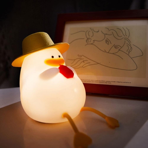 Cute Duck Night Light, Cute Duck Lamp for Kids, Cute Duck Light Silicone Night Light, 30 Minutes Timer & Tap Control Night Light for Kids Room Decor
