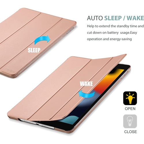 iPad Pro 11 2024 Case Folio Slim Magnetic Smart Cover Stand Case Ultra Slim Lightweight SupRShield Cover For iPad Pro 11 2024 - Rose Gold
