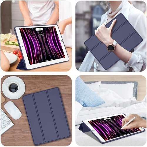 iPad Pro 13 2024 Case Folio Slim Magnetic Smart Cover Stand Case Ultra Slim Lightweight SuperShield Cover For iPad Pro 13 2024 - Rose Gold