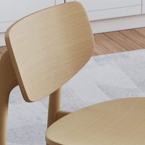 Valencia Simone Mid-Century Classics Solid Oak Wood Dining Chair, Natural