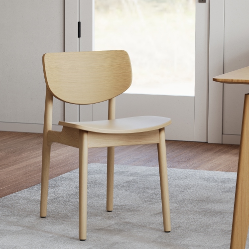 Valencia Simone Mid-Century Classics Solid Oak Wood Dining Chair, Natural