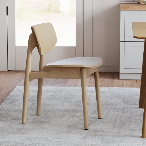 Valencia Simone Mid-Century Classics Solid Oak Wood Dining Chair, Natural