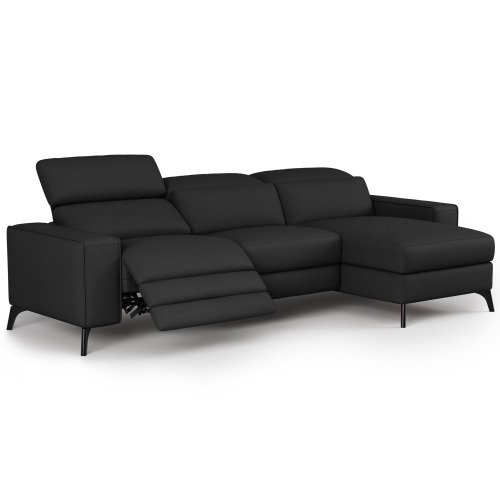 Image 1 de 10.. Valencia Esther – sofa en cuir de surface, trois sièges avec chaise droite, noir