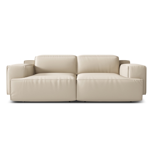 VALENCIA  Valentina Leather Loveseat Recliner Sofa In Beige