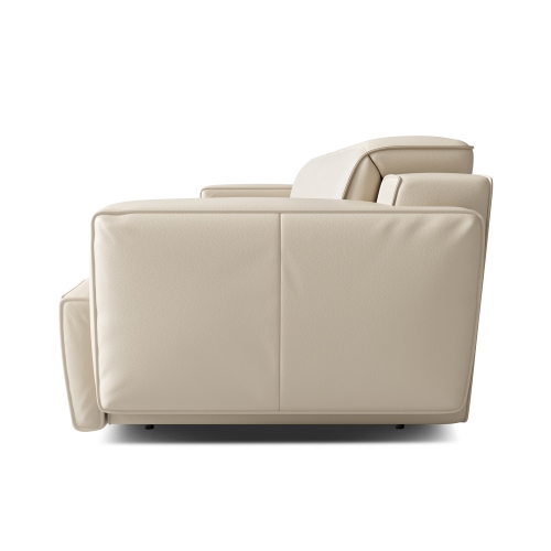 Valencia Valentina Leather Loveseat Recliner Sofa, Beige