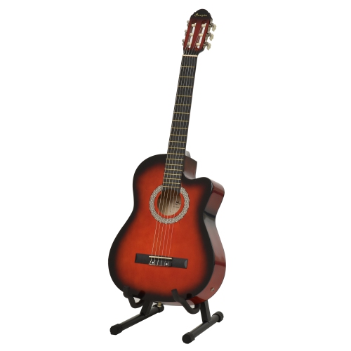 Ensemble guitare électrique de 39,5&nbsp;po de Soozier pour débutant, guitare acoustique classique avec cordes en nylon/acier, courroie beige, 3 médi