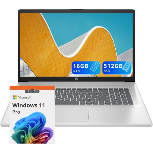 HP  Refurbished (Excellent) - 17.3" Full HD Business Laptop, Intel Core 5 120U, 512GB PCie SSD, 16GB Ram, Integrated Intel Graphics, Backlit