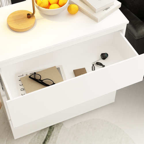 Famapy 3-Drawer Storage Chest, Compact White Wooden Organizer for Any Room White