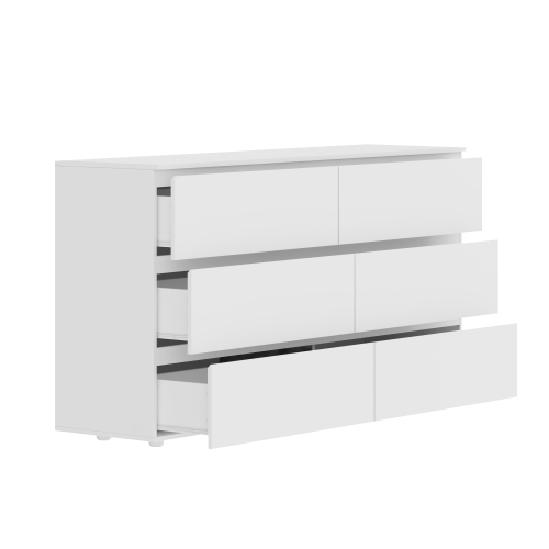 FAMAPY  6-Drawer Storage Chest, Handle-Free Organizer With Pop-Out Drawers for Bedroom (59" L X 15.7" W X 32.3" H) In White