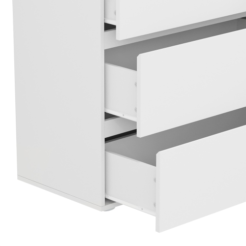 Famapy 6-Drawer Storage Chest, Handle-Free White Organizer with Pop-Out Drawers for Bedroom White