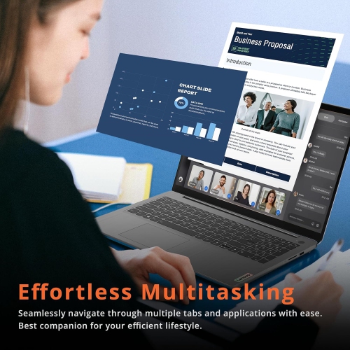 Lenovo Ideapad 3i 15.6" FHD Touch Laptop, Intel Core i3-1115G4 with 1TB SSD, 40GB Memory, Intel UHD Graphics, Numeric Keypad, Windows 11 Home, Gray,