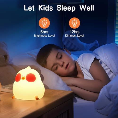 YOULIGHTS – veilleuse mignonne pour enfants, DEL Chick Cute Light avec mode deux couleurs, veilleuse réglable en silicone pour chambre de bébé, lampe