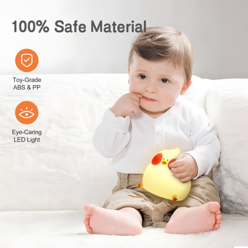 YOULIGHTS – veilleuse mignonne pour enfants, DEL Chick Cute Light avec mode deux couleurs, veilleuse réglable en silicone pour chambre de bébé, lampe