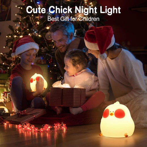 YOULIGHTS – veilleuse mignonne pour enfants, DEL Chick Cute Light avec mode deux couleurs, veilleuse réglable en silicone pour chambre de bébé, lampe