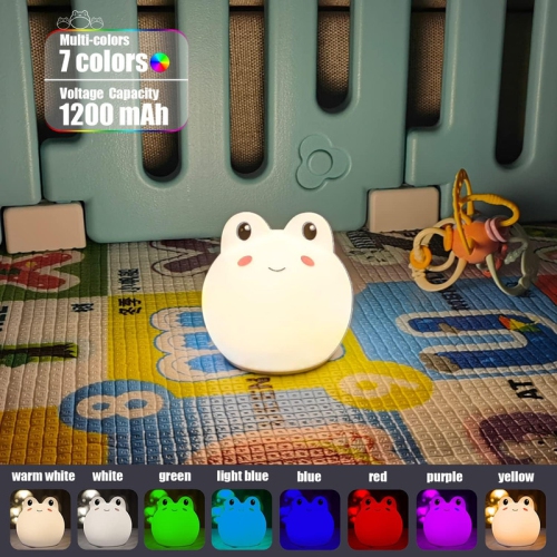 YOULIGHTS Silicone Frog Lamp, Nursery Squishy Lamp,Cute LED Animal Soft Nightlight for Kids Teens Boys Girls Christmas Gift