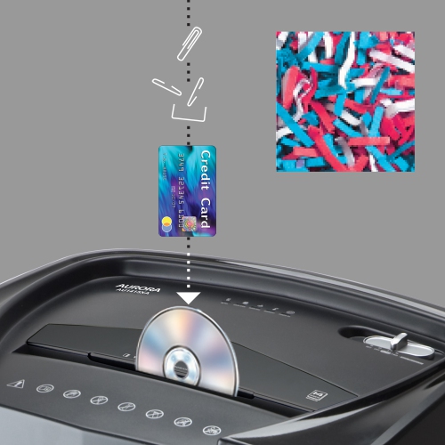 Déchiqueteuse à coupe croisée 14 feuilles pour le bureau Professional, déchiqueteuse pour CD et cartes de crédit, corbeille amovible de 5 gallons,